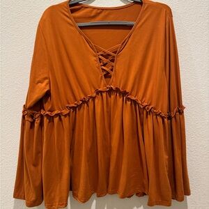 70s style bell sleeve top